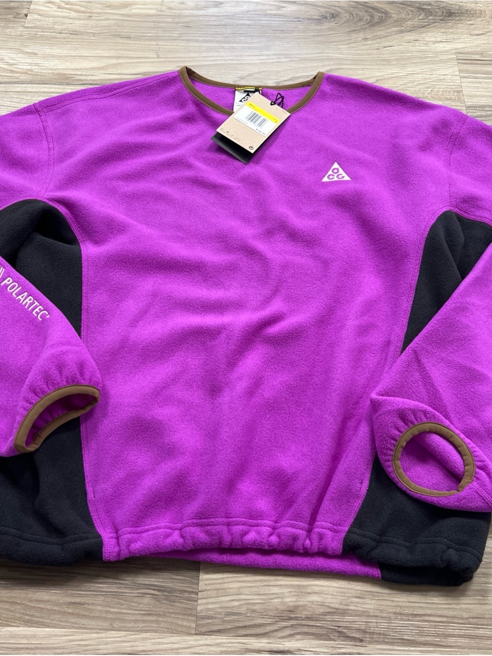 Nike ACG Wolf Tree Fleece Polartec Sweatshirt Vivid Purple Mens Small HV1117–551